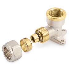 Vernikkelde Muurplaat Knel x Binnendraad 1/2"x16